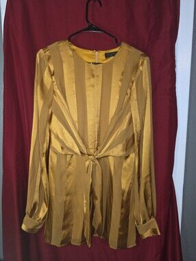 House of Harlow 1960 x REVOLVE Lotta Mini Dress Inca Gold Stripe - Size S